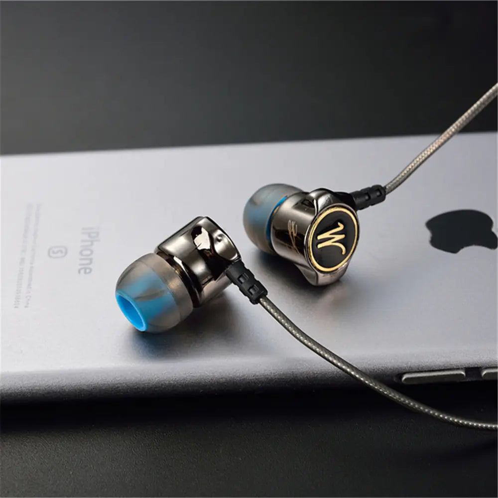 Deep Bass Metal Earbuds with Mic