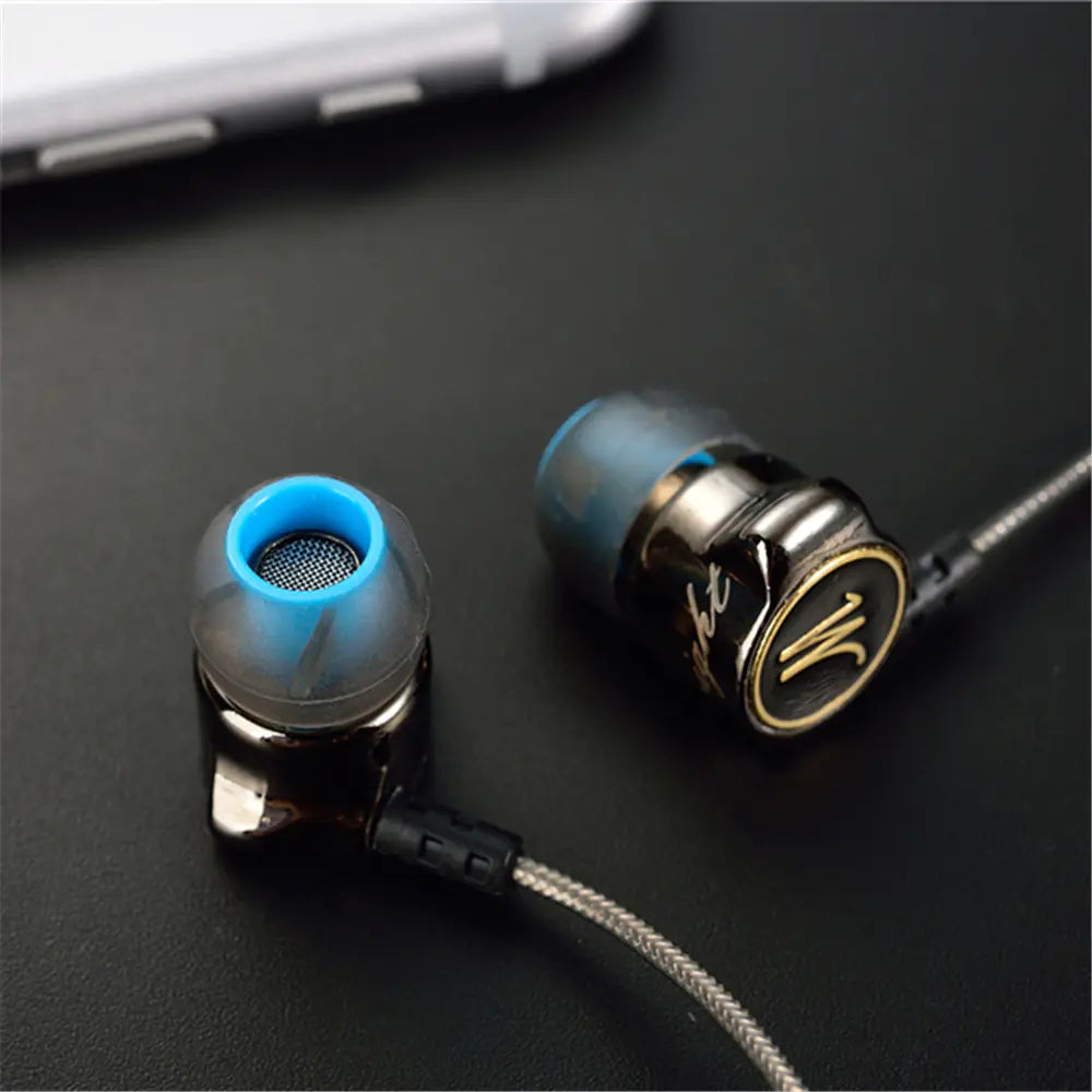 Deep Bass Metal Earbuds with Mic