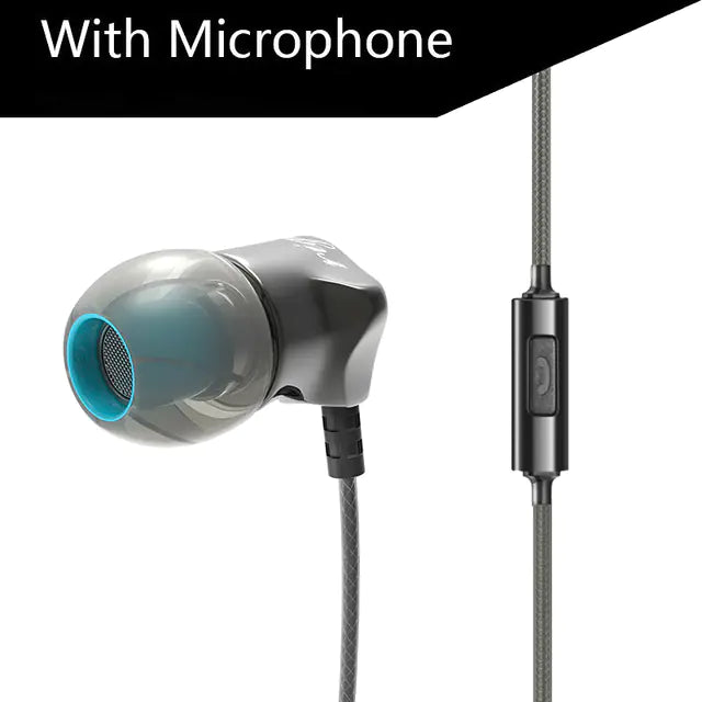 Deep Bass Metal Earbuds with Mic